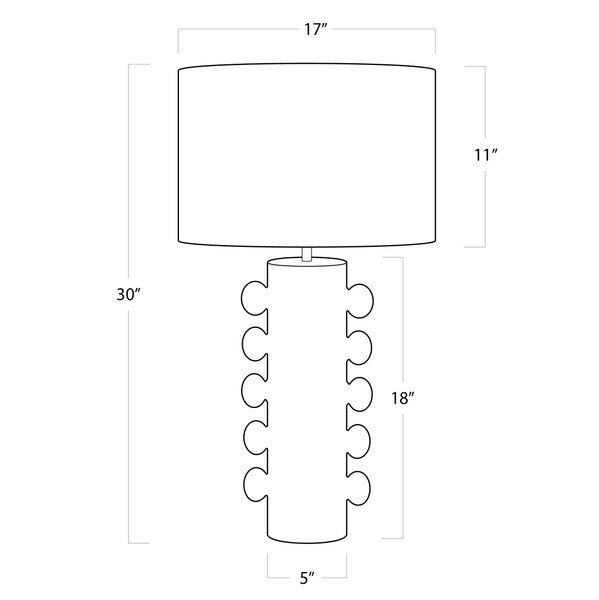 line drawing of regina andrew sanya metal table lamp